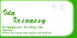 ida krivacsy business card