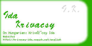 ida krivacsy business card